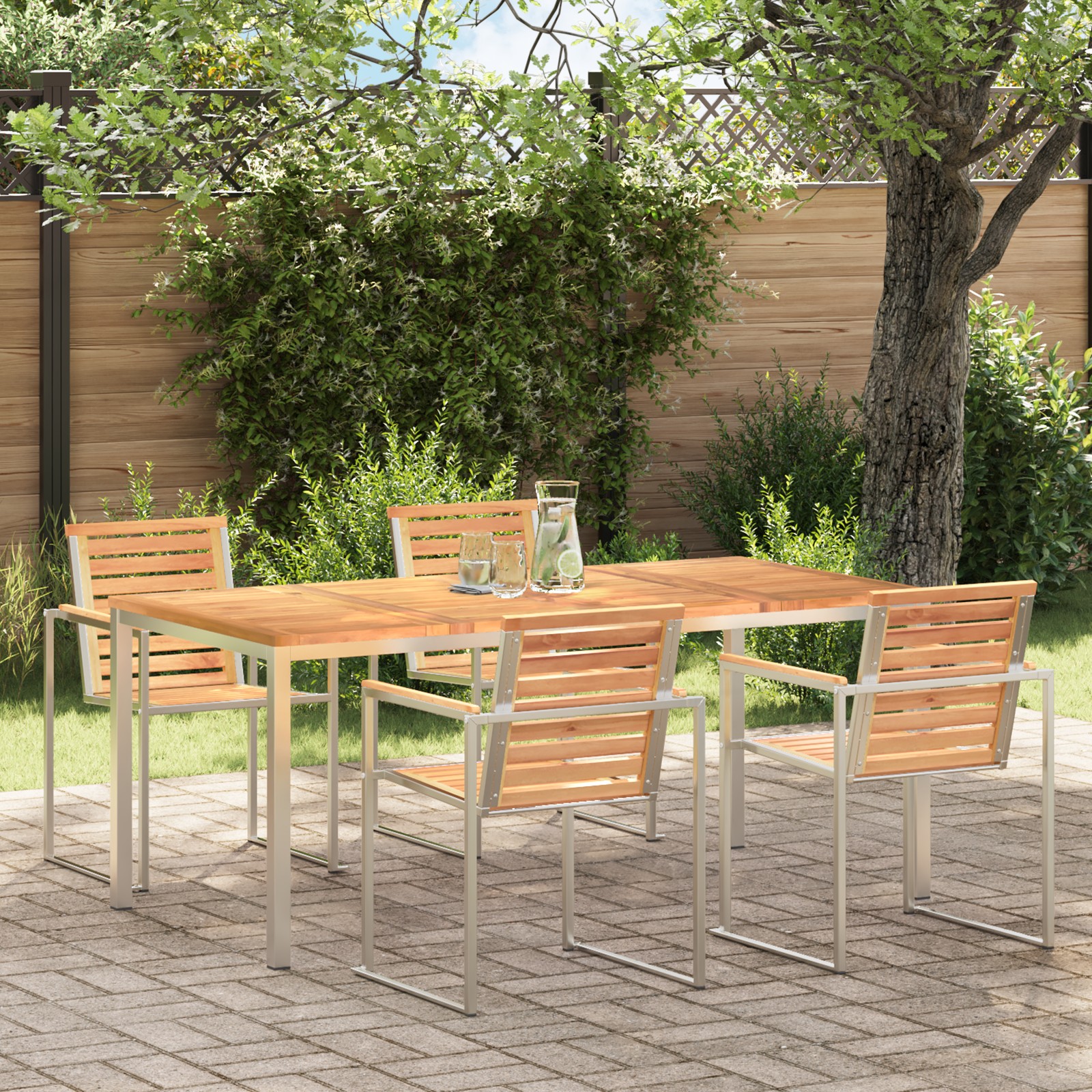 42006190 1 MasăpentruCinăînExterior Maro 200x90x75cm Lemn masiv de tec MasăpentruCinăînExterior Maro 200x90x75cm Lemn masiv de tec