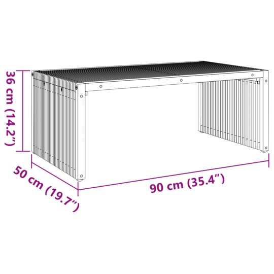 42006355 10 Masă laterală pentru grădină Manual Maro 90 x 50 x 36 cm 42006355 10