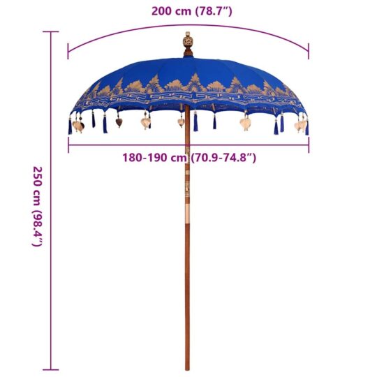 42006456 6 Parasol Balinez albastru (180-190) x 260 cm 42006456 6