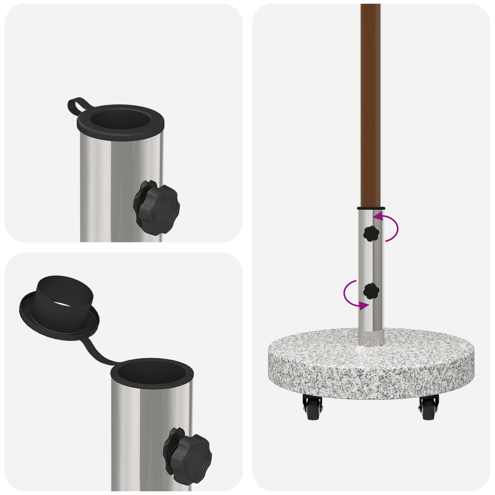 42006583 11 Bază pentru umbrelă Gri 45 x 45 x 45 cm Granit Bază pentru umbrelă Gri 45 x 45 x 45 cm Granit - imagine 11