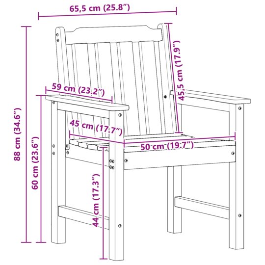 42006604 11 Scaun de dining pentru grădină. 2 pcs Alb 65.5 x 59 x 88cm HDPE 42006604 11