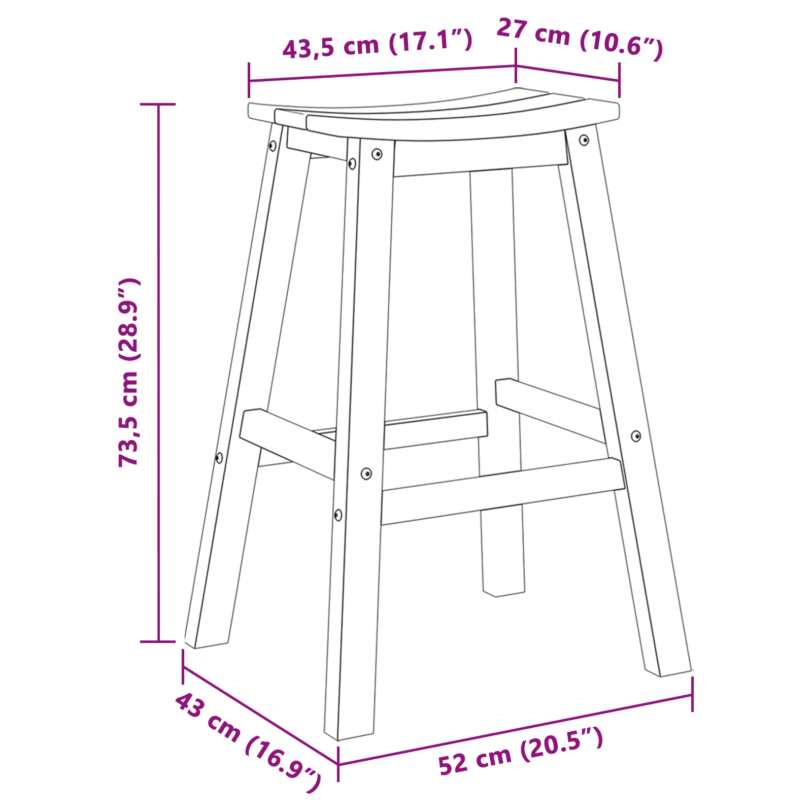 42006612 9 Scaun de bar 2 pcs Gri deschis 52 x 43 x 73.5cm HDPE Scaun de bar 2 pcs Gri deschis 52 x 43 x 73.5cm HDPE - imagine 9