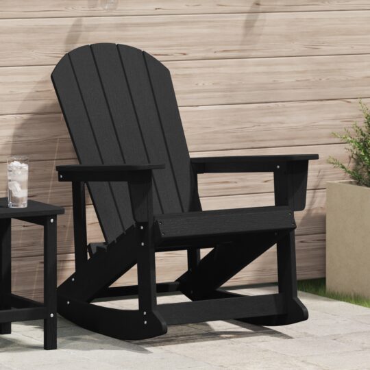 Scaun rocking Adirondack Negru 73.5 x 92 x 90cm HDPE