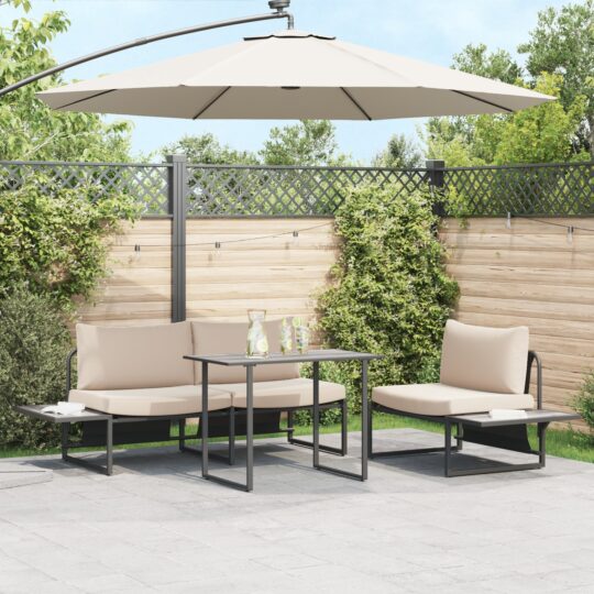 Masă de Grădină Gri 100 x 55 x 70 cm Oțel și DPC