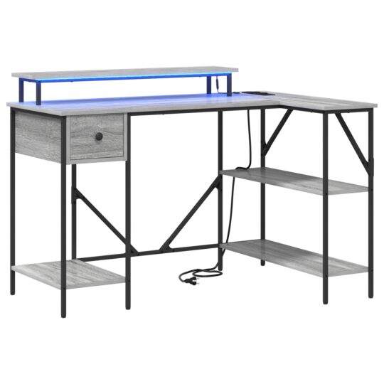 Alternative view of Birou cu sertar sonoma gri 120 x 79 x 86.5 cm Lemn compozit