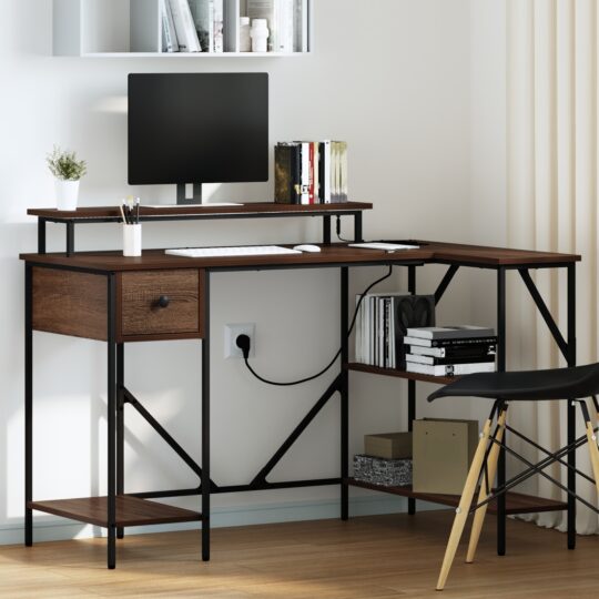 Birou cu sertar Stejar brun 120 x 79 x 86.5 cm Lemn compozit