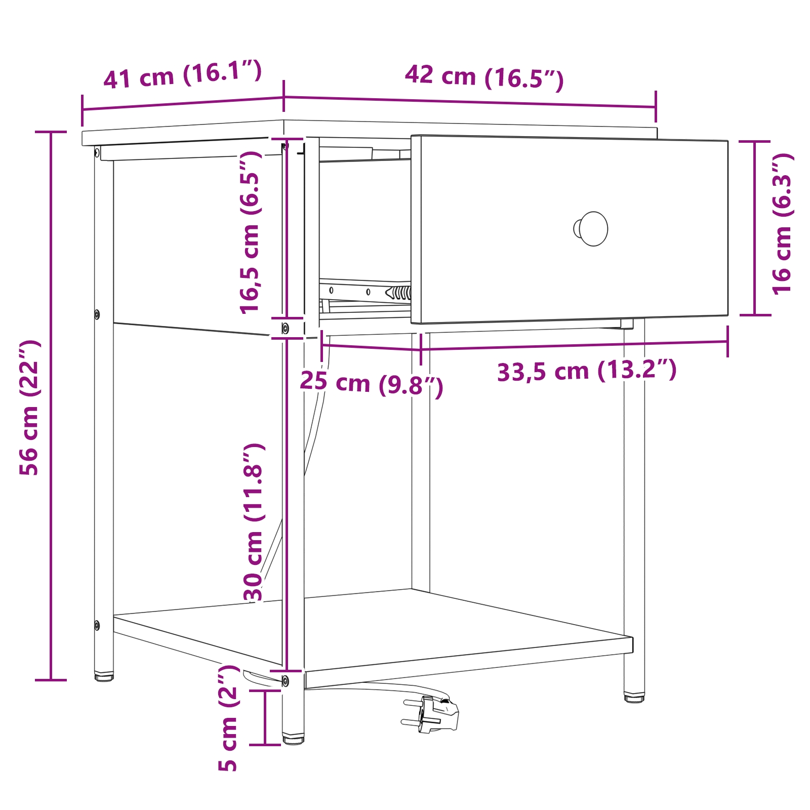 859428 13 Dulap de noapte Stejar brun 42 x 41 x 56 cm Lemn compozit Dulap de noapte Stejar brun 42 x 41 x 56 cm Lemn compozit - imagine 13