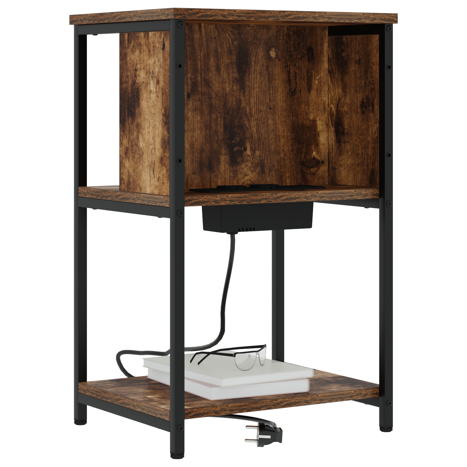 859454 3 Dulap de noapte Stejar afumat 38 x 31 x 61 cm Lemn compozit Dulap de noapte Stejar afumat 38 x 31 x 61 cm Lemn compozit - imagine 3