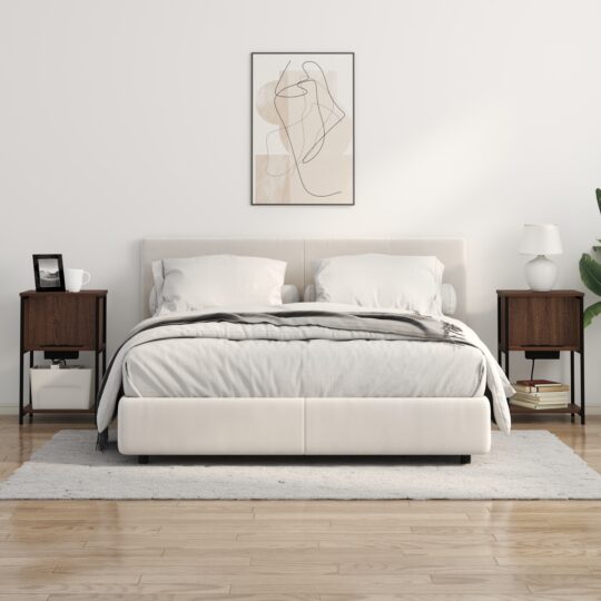 859459 4 Dulap de noapte 2 pcs Stejar brun 38 x 31 x 61 cm Lemn compozit 859459 4