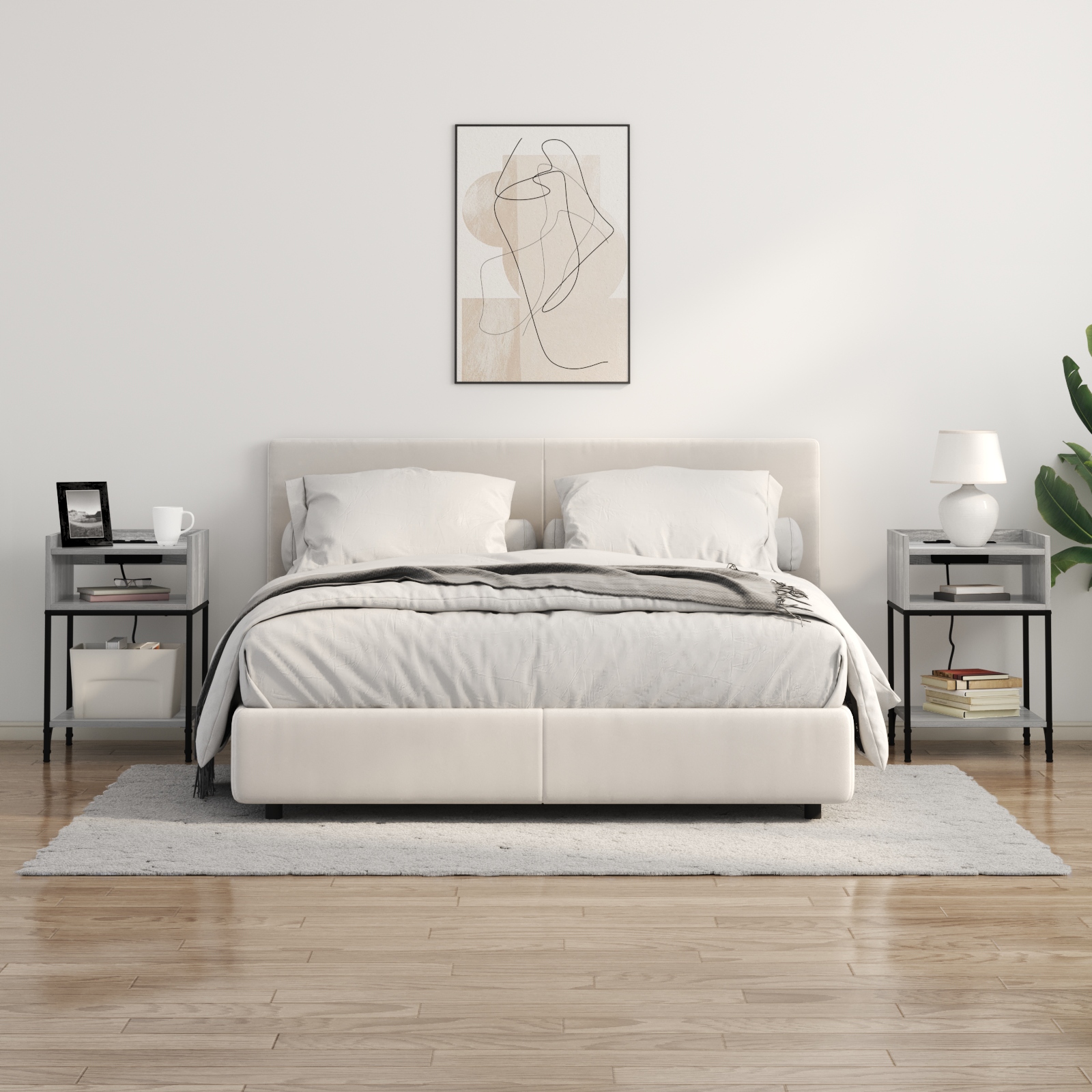 859476 4 Dulap de noapte sonoma gri 40 x 40 x 61 cm Lemn compozit Dulap de noapte sonoma gri 40 x 40 x 61 cm Lemn compozit - imagine 4