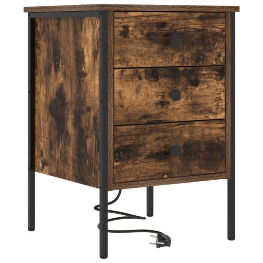 Alternative view of Dulap de noapte Stejar afumat 42 x 41 x 61 cm Lemn compozit