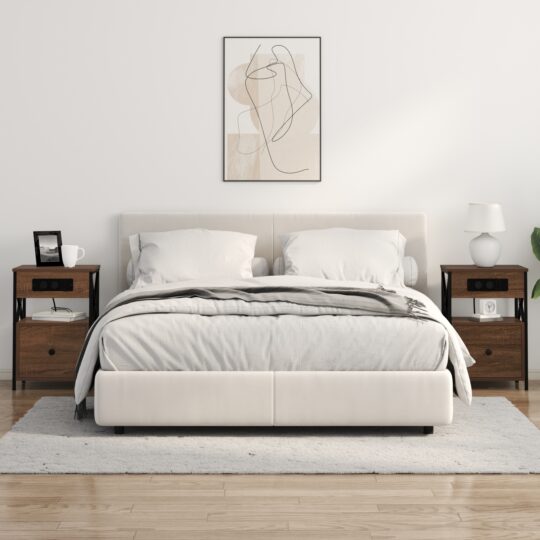 859499 4 Dulap de noapte 2 pcs Stejar brun 40 x 31 x 60 cm Lemn compozit 859499 4