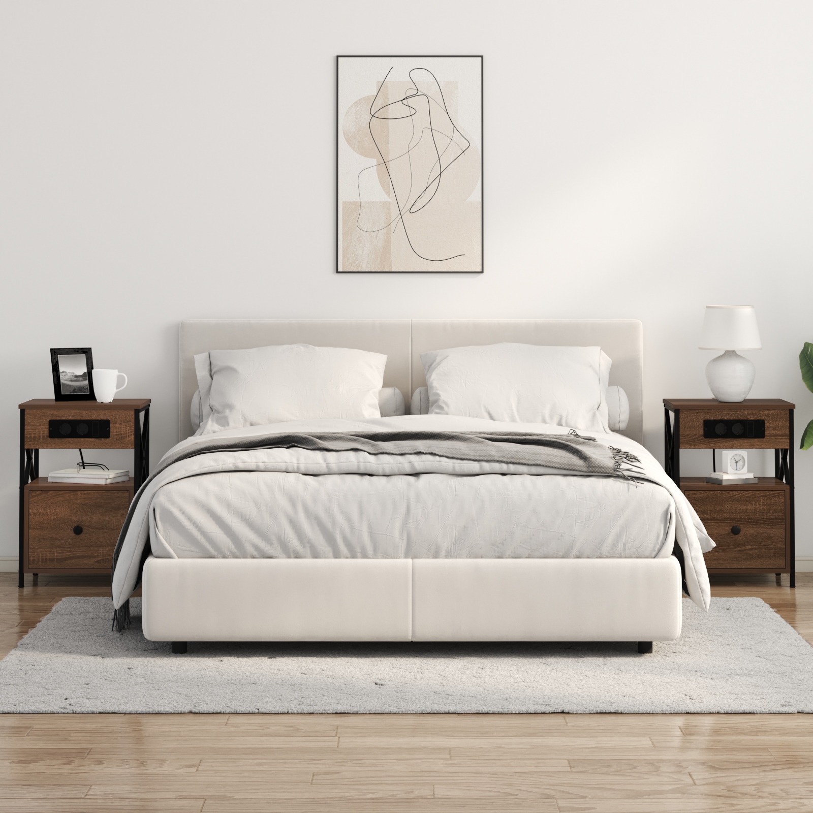 859499 4 Dulap de noapte 2 pcs Stejar brun 40 x 31 x 60 cm Lemn compozit Dulap de noapte 2 pcs Stejar brun 40 x 31 x 60 cm Lemn compozit - imagine 4