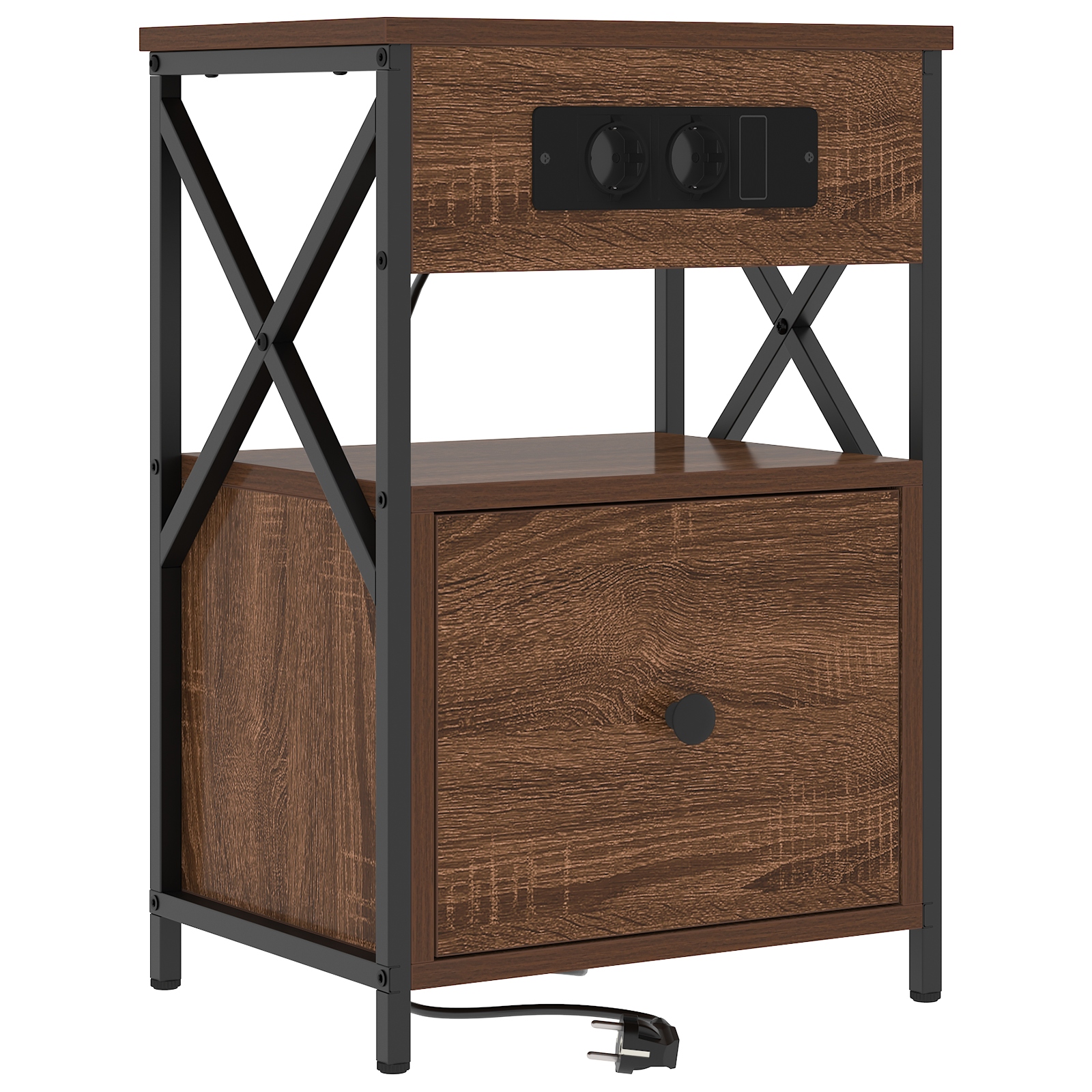 859499 5 Dulap de noapte 2 pcs Stejar brun 40 x 31 x 60 cm Lemn compozit Dulap de noapte 2 pcs Stejar brun 40 x 31 x 60 cm Lemn compozit - imagine 5