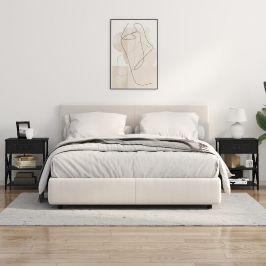 859516 4 Cabinet de noptiere cu stație de încărcare 2 pcs Stejar negru 859516 4