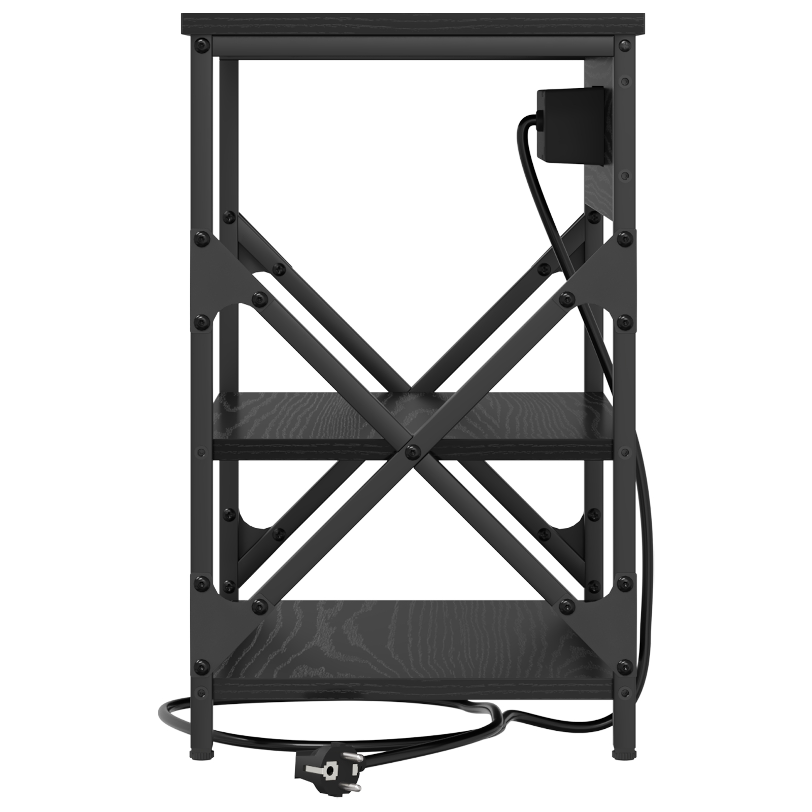 859516 7 Cabinet de noptiere cu stație de încărcare 2 pcs Stejar negru Cabinet de noptiere cu stație de încărcare 2 pcs Stejar negru - imagine 7