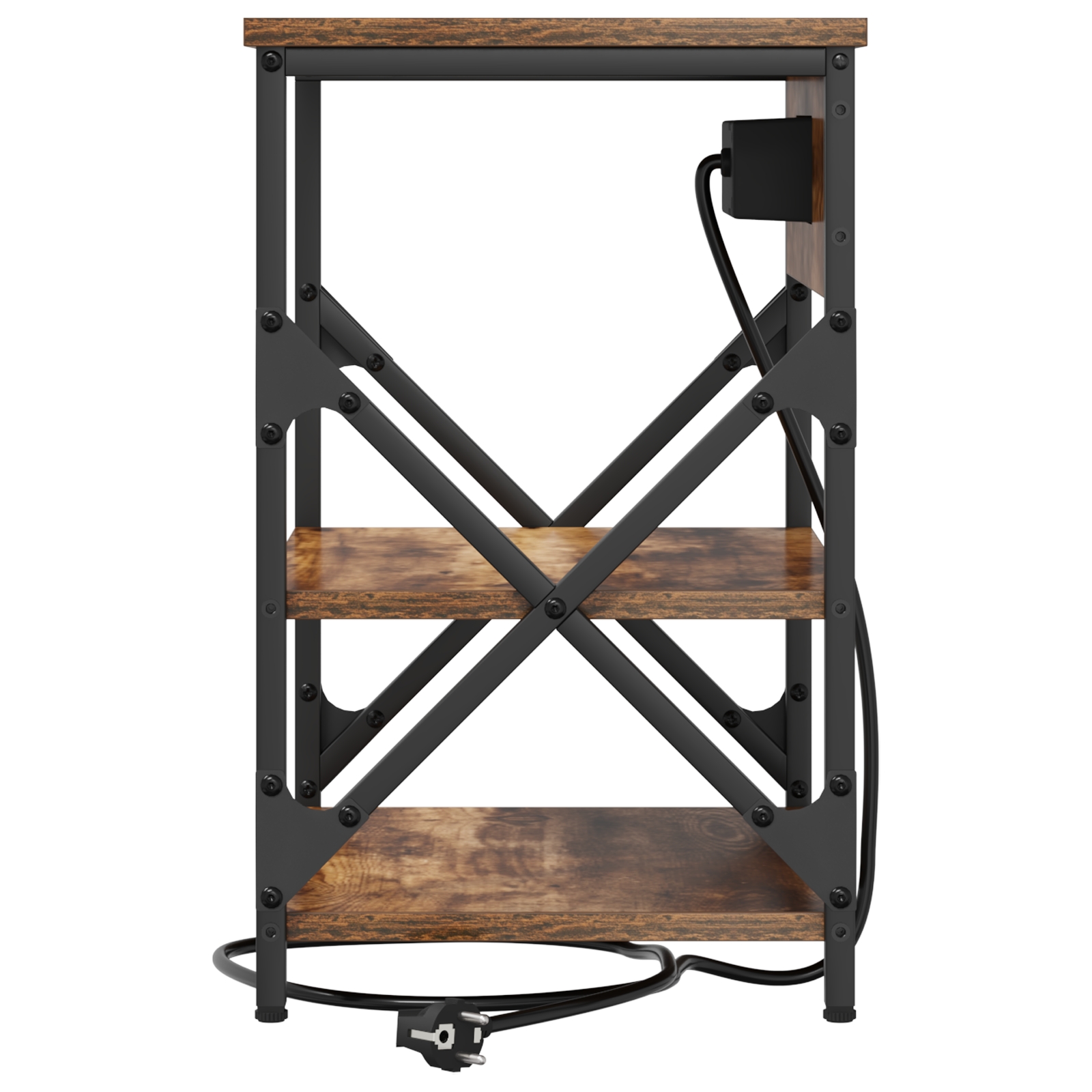 859519 6 Cabinet de noptiere cu stație de încărcare Stejar afumat Cabinet de noptiere cu stație de încărcare Stejar afumat - imagine 6