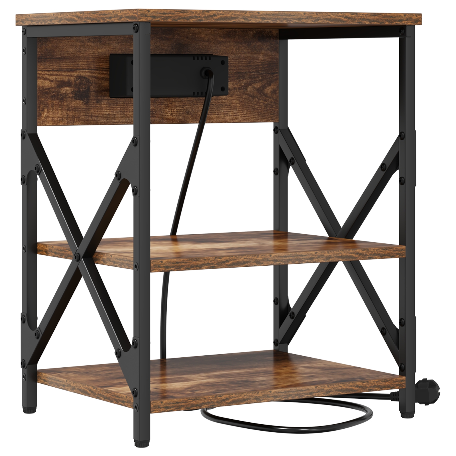 859519 7 Cabinet de noptiere cu stație de încărcare Stejar afumat Cabinet de noptiere cu stație de încărcare Stejar afumat - imagine 7