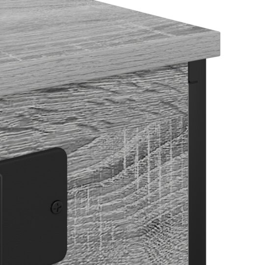 859521 9 Cabinet de noptiere cu stație de încărcare cu raft sonoma gri 859521 9