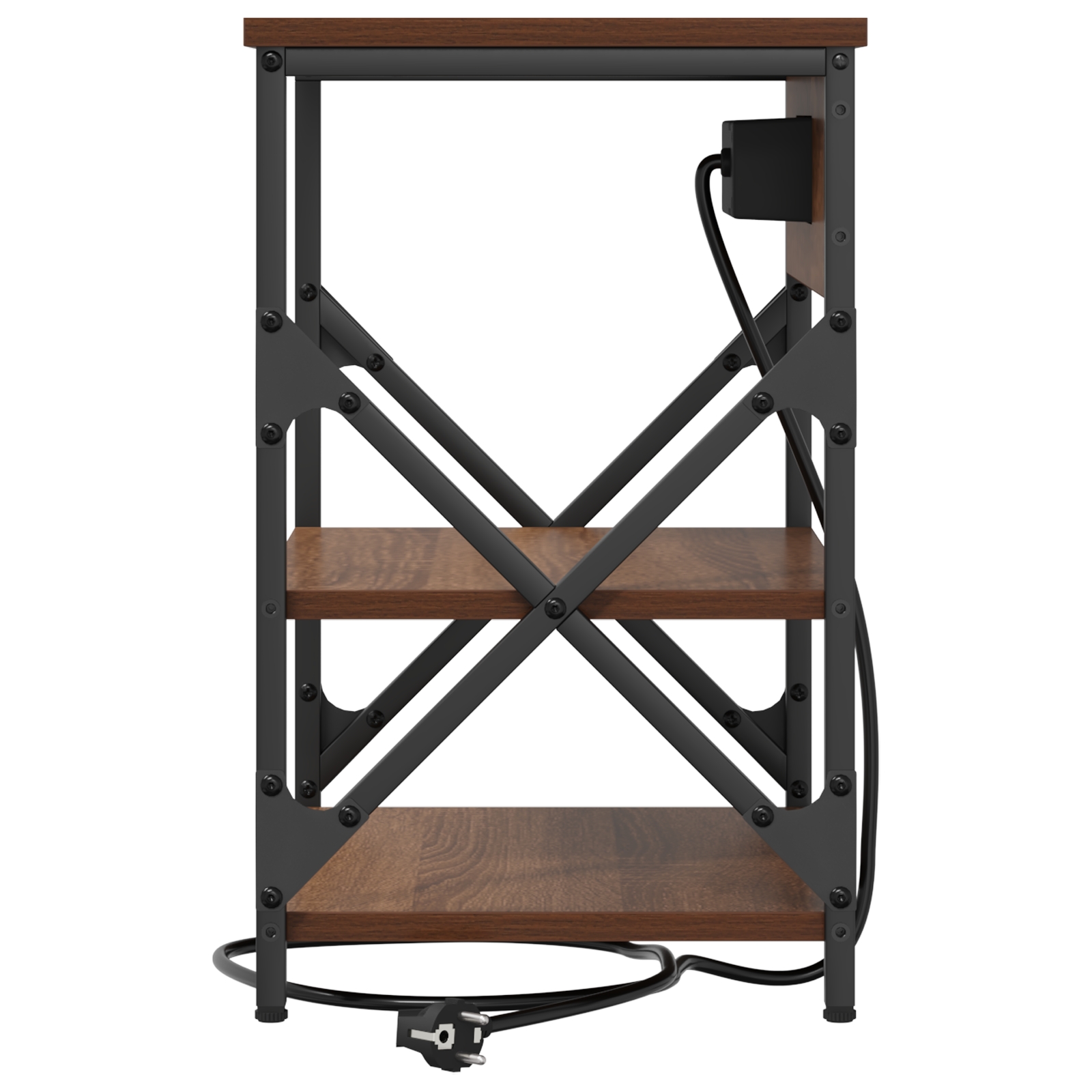 859524 7 Cabinet de noptiere cu stație de încărcare 2 pcs Stejar brun Cabinet de noptiere cu stație de încărcare 2 pcs Stejar brun - imagine 7