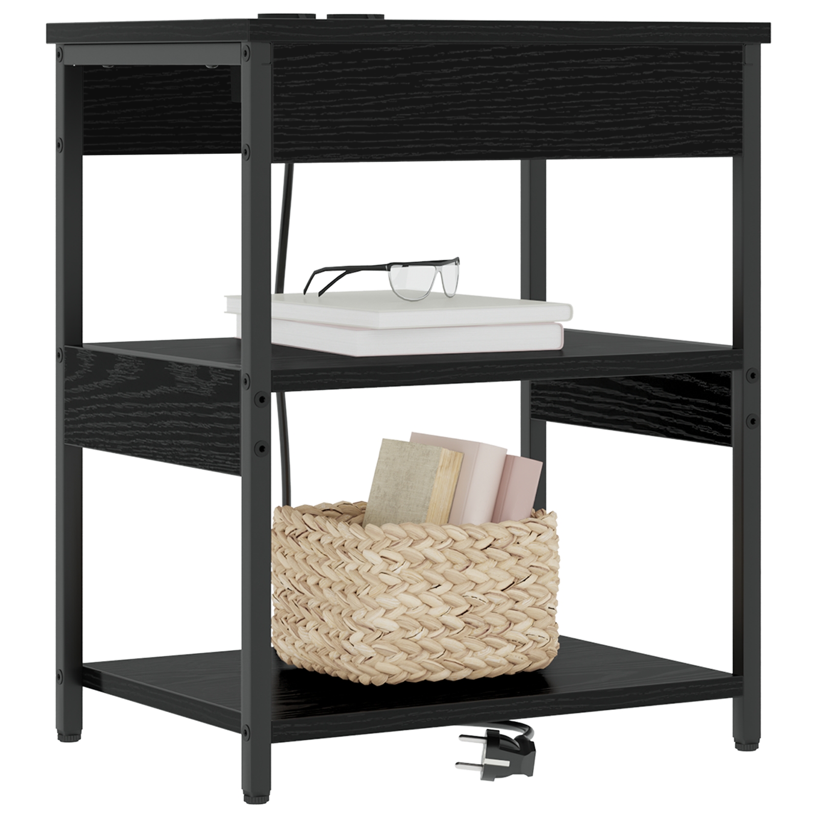 859535 3 Dulap de noapte Stejar negru Lemn compozit Dulap de noapte Stejar negru Lemn compozit - imagine 3