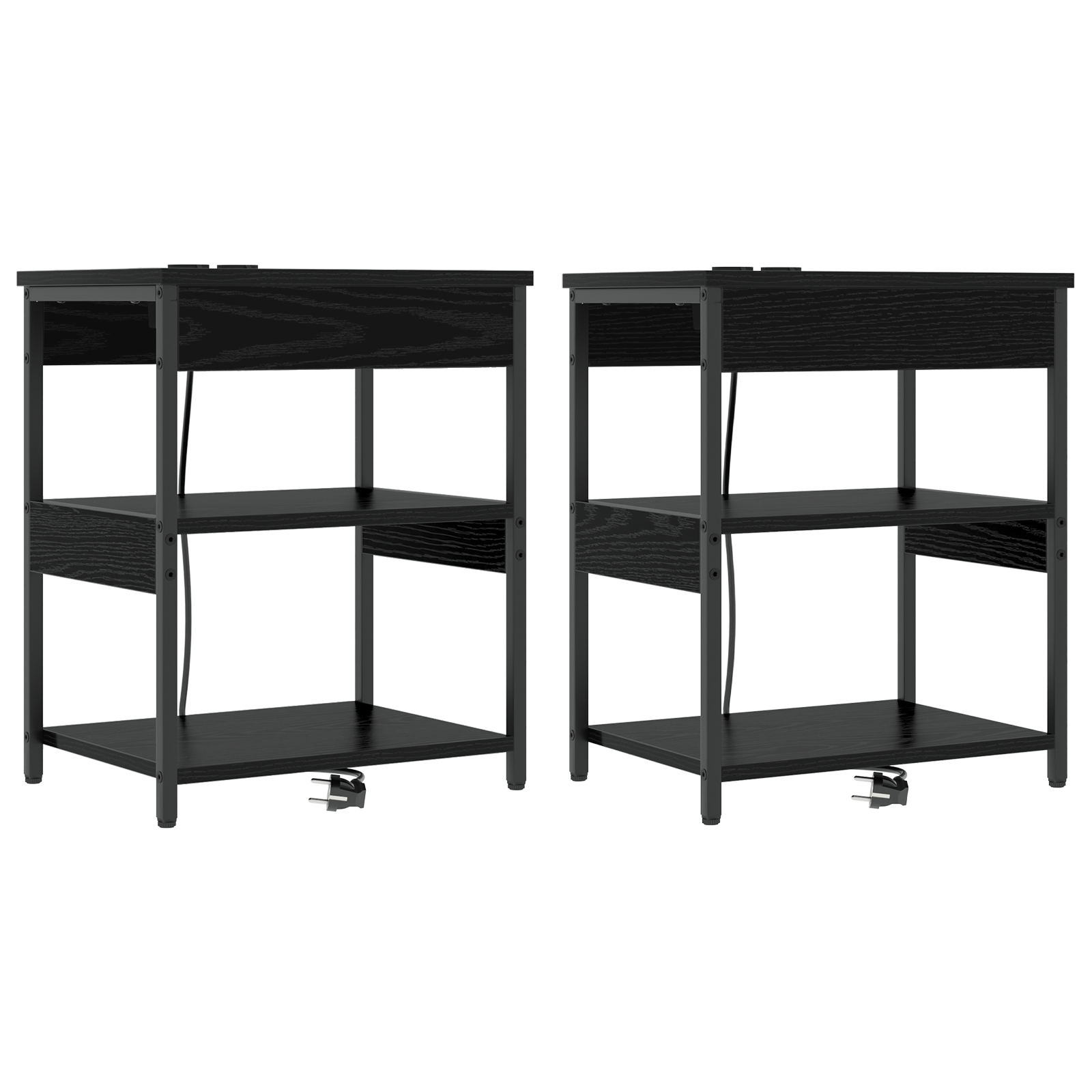 859536 2 Dulap de noapte 2 pcs Stejar negru Lemn compozit Dulap de noapte 2 pcs Stejar negru Lemn compozit - imagine 2