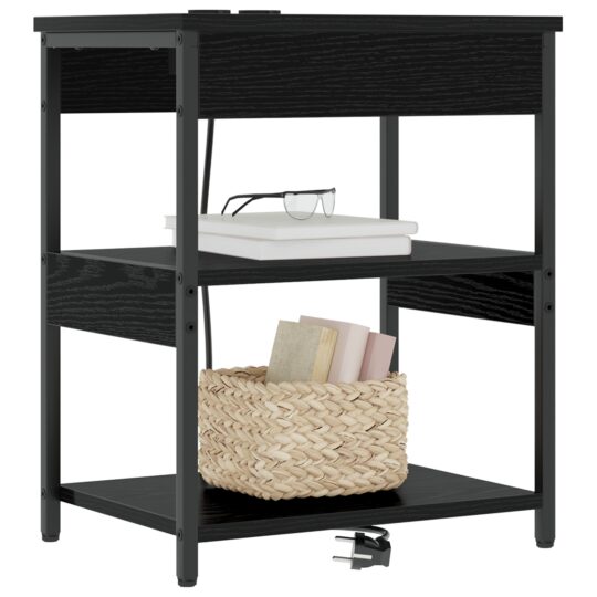 859536 3 Dulap de noapte 2 pcs Stejar negru Lemn compozit 859536 3