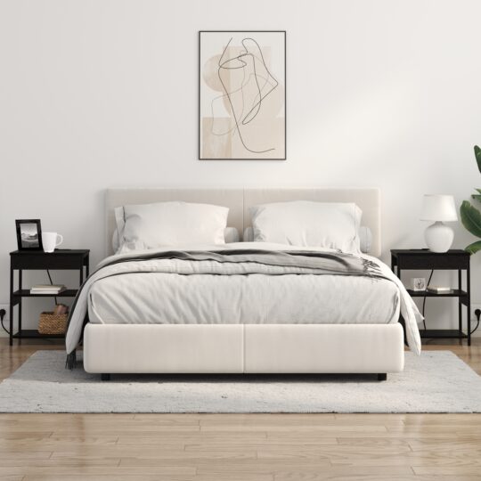 859536 4 Dulap de noapte 2 pcs Stejar negru Lemn compozit 859536 4