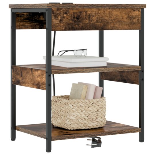 859539 3 Dulap de noapte Stejar afumat Lemn compozit 859539 3