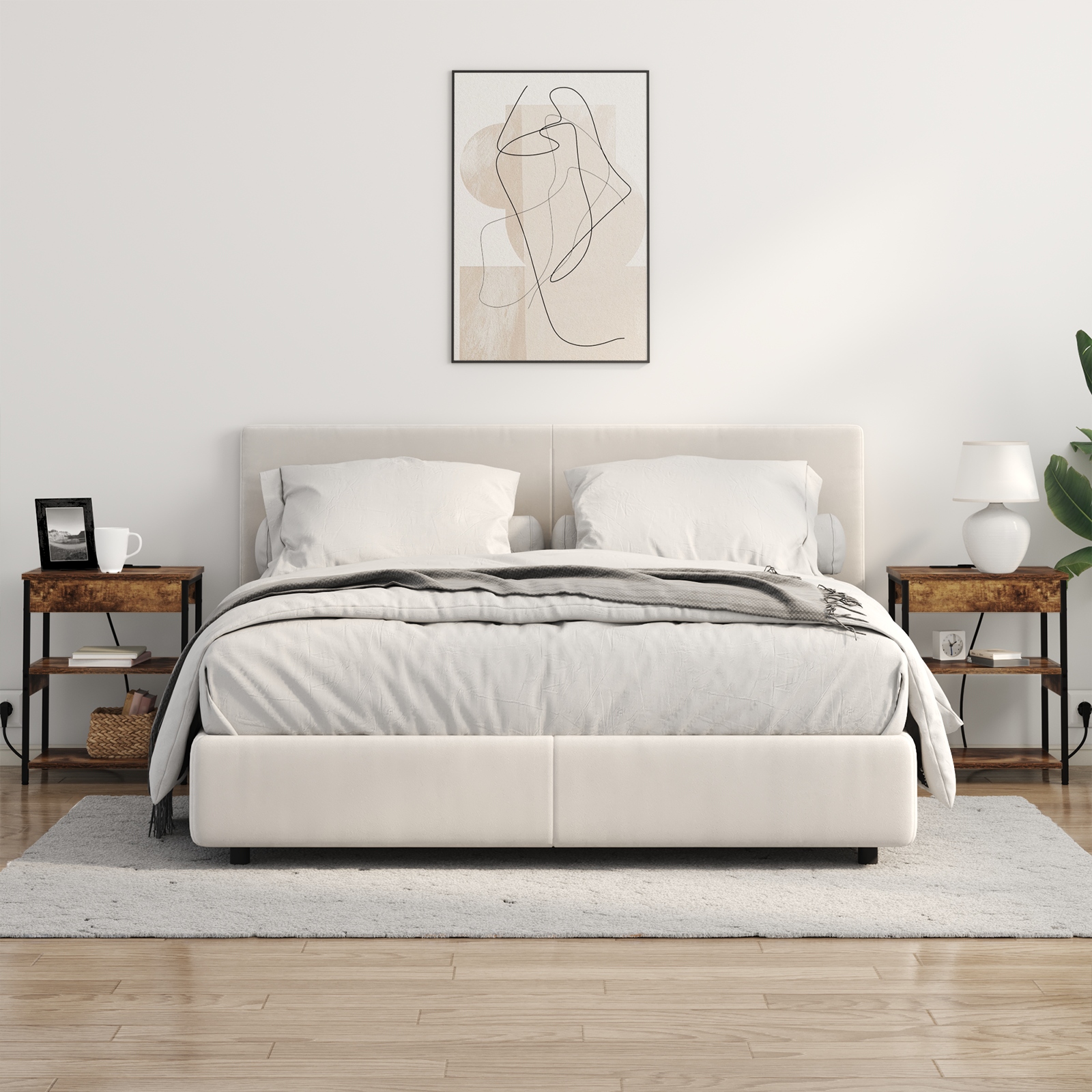 859539 4 Dulap de noapte Stejar afumat Lemn compozit Dulap de noapte Stejar afumat Lemn compozit - imagine 4