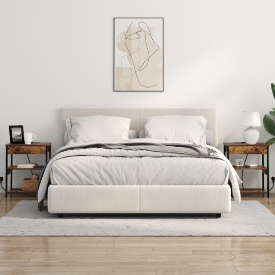 859540 4 Dulap de noapte 2 pcs Stejar afumat Lemn compozit 859540 4