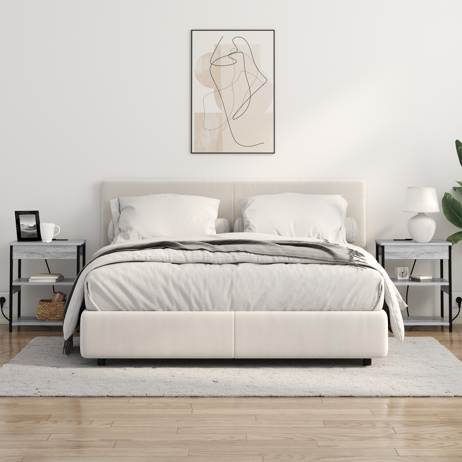 859541 4 Dulap de noapte sonoma gri Lemn compozit Dulap de noapte sonoma gri Lemn compozit - imagine 4