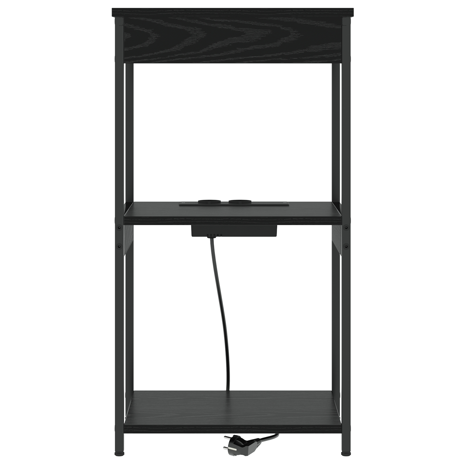 859545 5 Cabinet de noptiere cu stație de încărcare cu raft Stejar negru Cabinet de noptiere cu stație de încărcare cu raft Stejar negru - imagine 5