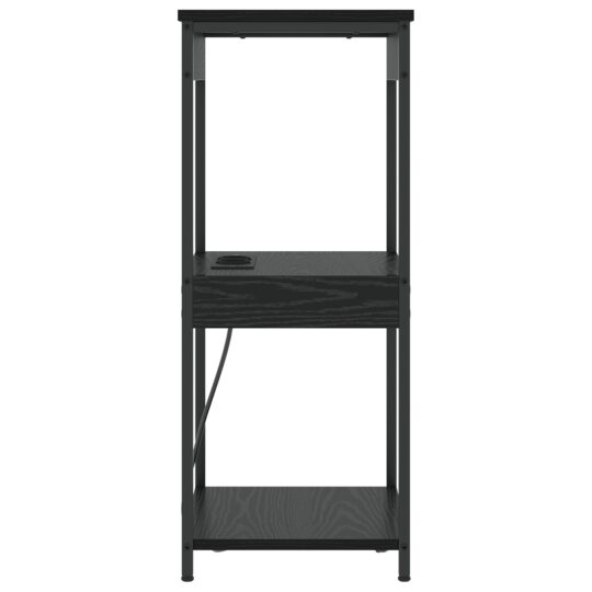 859545 6 Cabinet de noptiere cu stație de încărcare cu raft Stejar negru 859545 6