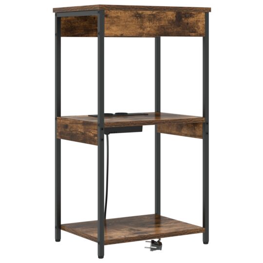 Alternative view of Cabinet de noptiere cu stație de încărcare Stejar afumat