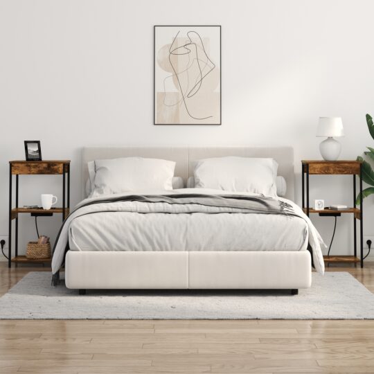 859547 4 Cabinet de noptiere cu stație de încărcare Stejar afumat 859547 4