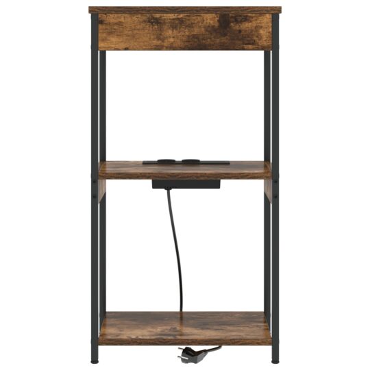 859547 5 Cabinet de noptiere cu stație de încărcare Stejar afumat 859547 5