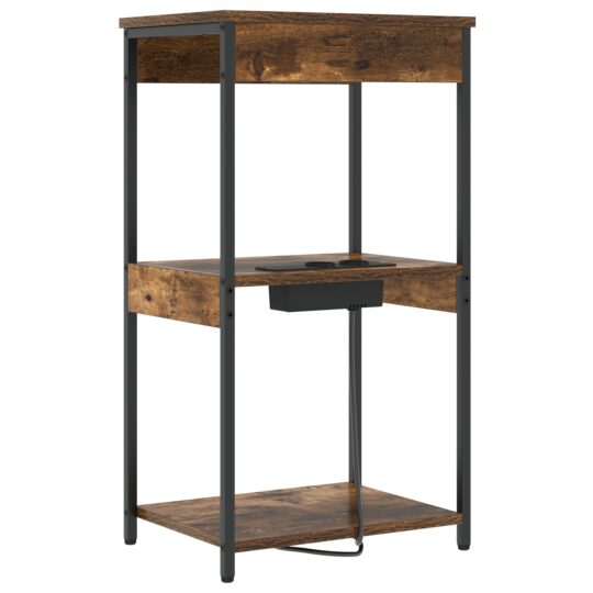 859547 7 Cabinet de noptiere cu stație de încărcare Stejar afumat 859547 7