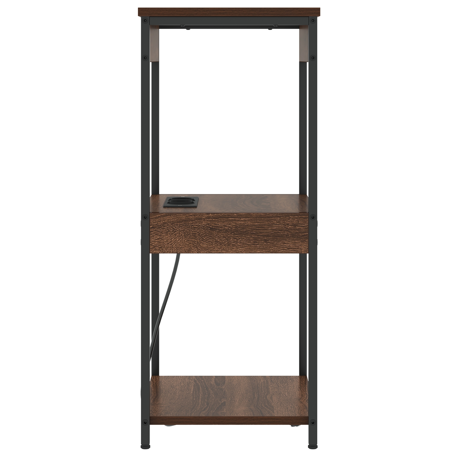 859549 6 Cabinet de noptiere cu stație de încărcare cu raft Stejar brun Cabinet de noptiere cu stație de încărcare cu raft Stejar brun - imagine 6