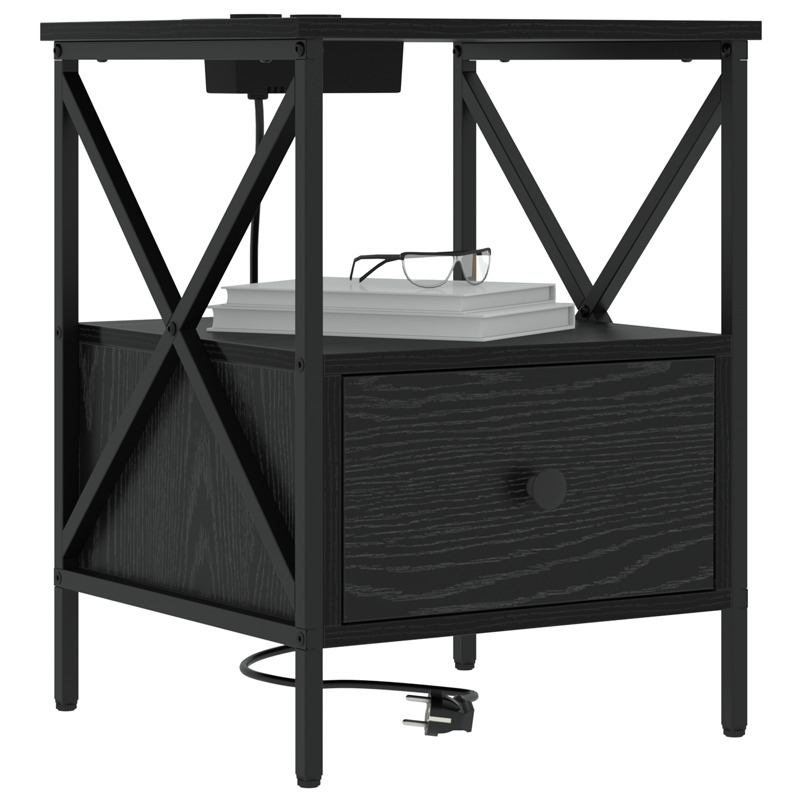 859550 3 Dulap de noapte Stejar negru 41.5 x 40.5 x 55 cm Lemn compozit Dulap de noapte Stejar negru 41.5 x 40.5 x 55 cm Lemn compozit - imagine 3