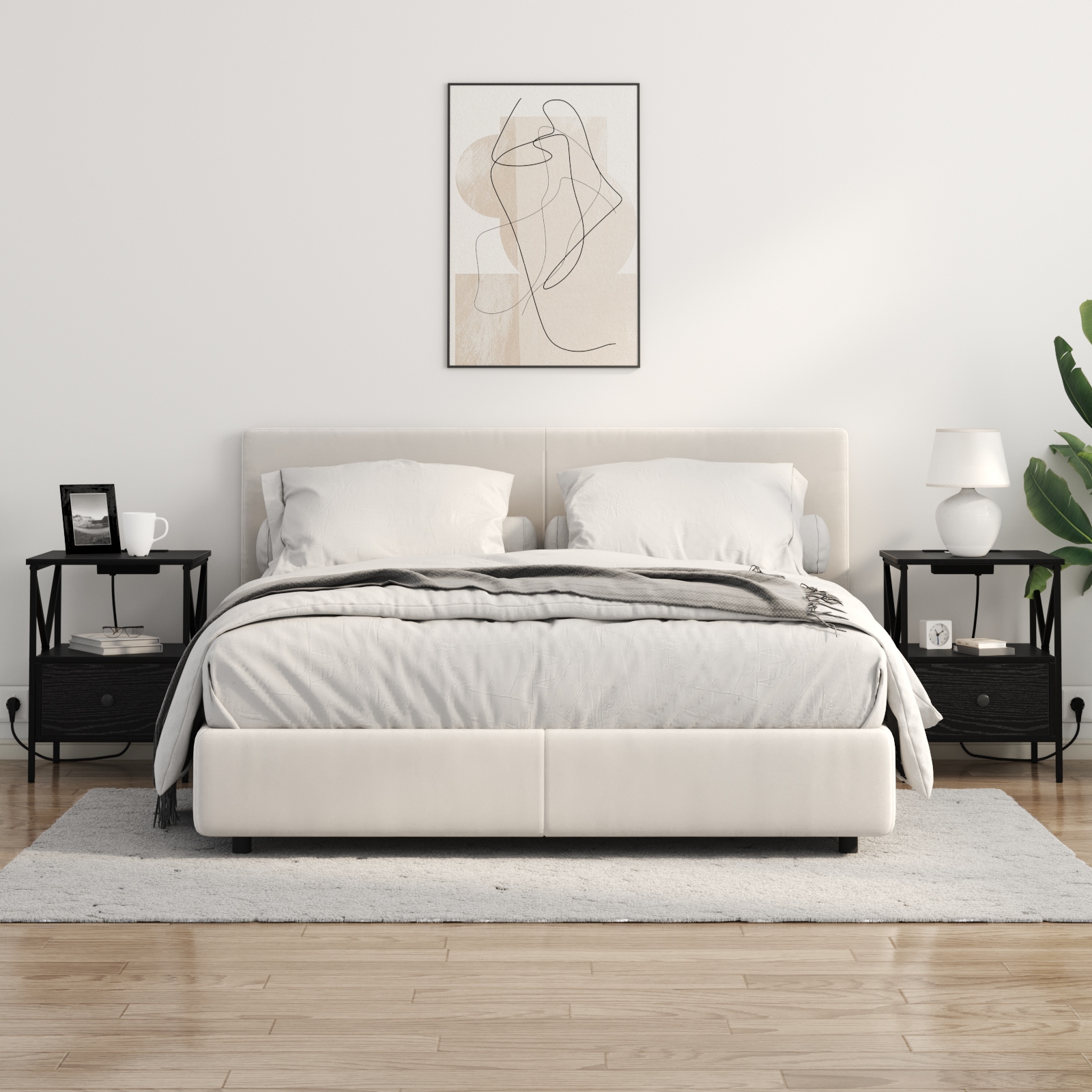 859550 4 Dulap de noapte Stejar negru 41.5 x 40.5 x 55 cm Lemn compozit Dulap de noapte Stejar negru 41.5 x 40.5 x 55 cm Lemn compozit - imagine 4