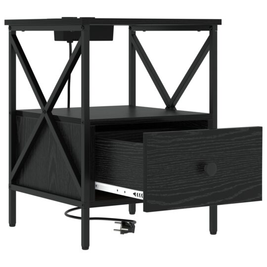 859550 5 Dulap de noapte Stejar negru 41.5 x 40.5 x 55 cm Lemn compozit 859550 5