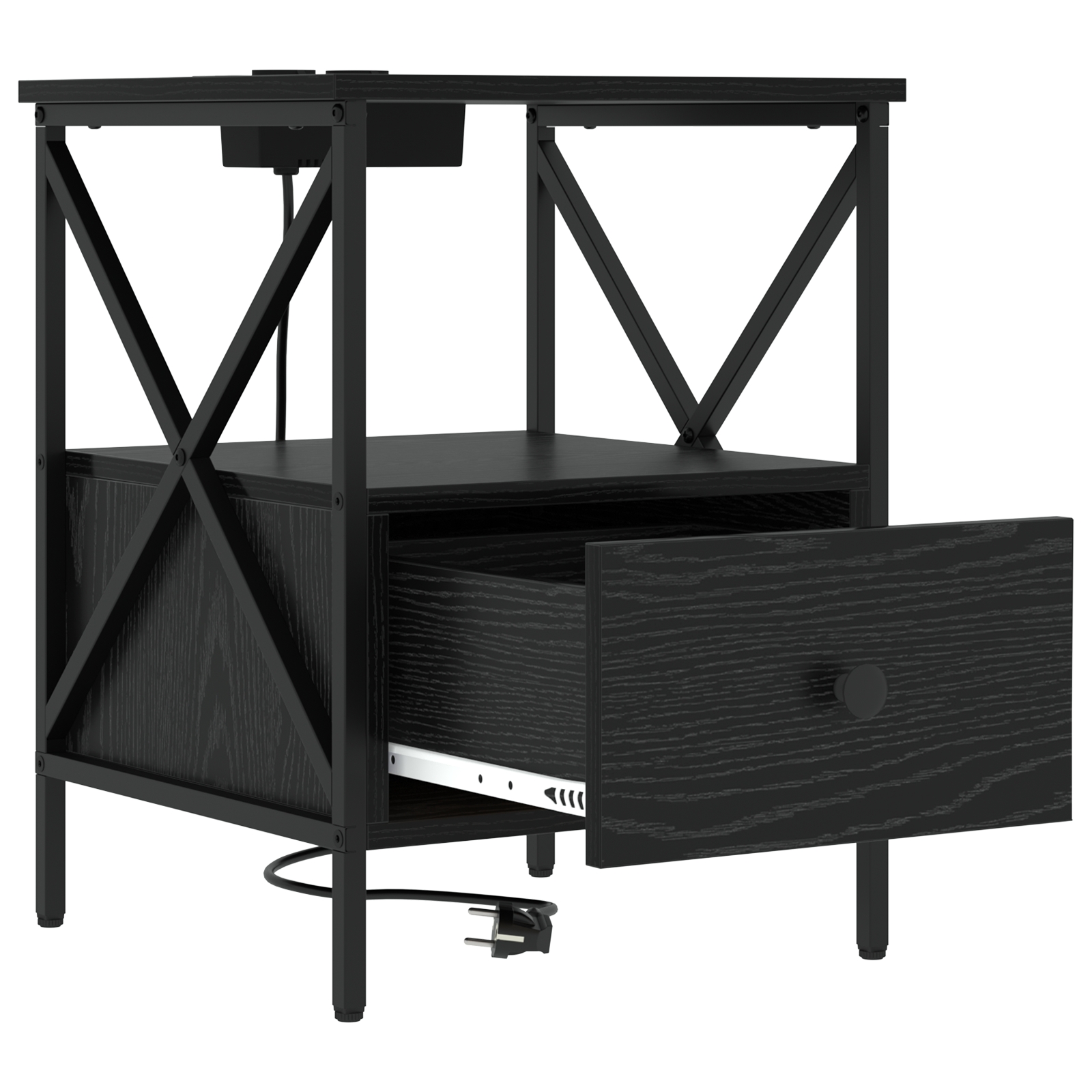 859550 5 Dulap de noapte Stejar negru 41.5 x 40.5 x 55 cm Lemn compozit Dulap de noapte Stejar negru 41.5 x 40.5 x 55 cm Lemn compozit - imagine 5