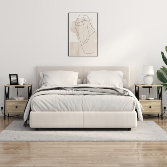 859552 4 Dulap de noapte Stejar sonoma 41.5 x 40.5 x 55 cm Lemn compozit 859552 4