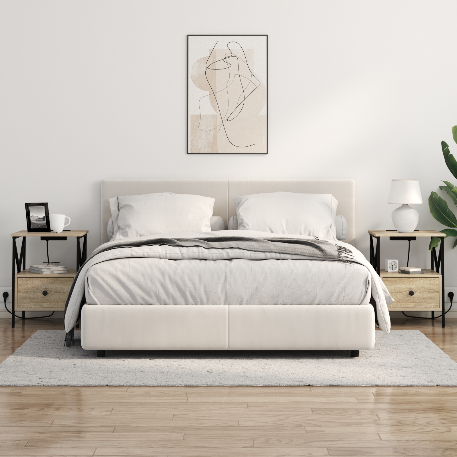 859552 4 Dulap de noapte Stejar sonoma 41.5 x 40.5 x 55 cm Lemn compozit Dulap de noapte Stejar sonoma 41.5 x 40.5 x 55 cm Lemn compozit - imagine 4