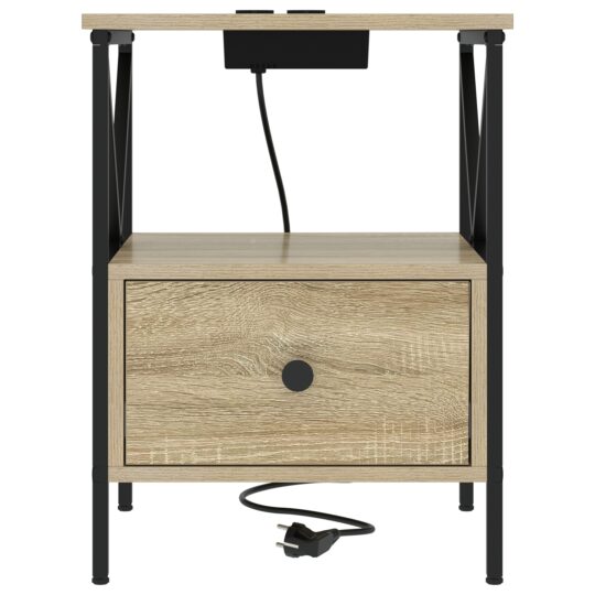 859552 6 Dulap de noapte Stejar sonoma 41.5 x 40.5 x 55 cm Lemn compozit 859552 6