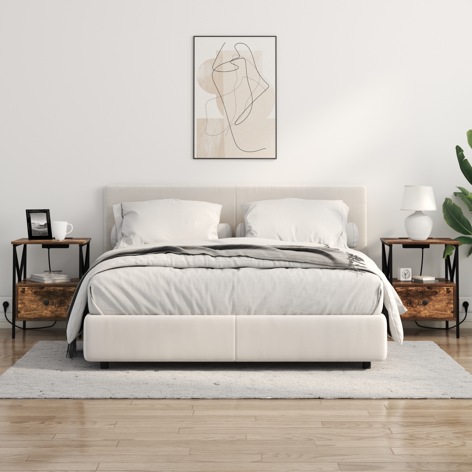 859555 4 Dulap de noapte Stejar afumat 41.5 x 40.5 x 55 cm Lemn compozit Dulap de noapte Stejar afumat 41.5 x 40.5 x 55 cm Lemn compozit - imagine 4