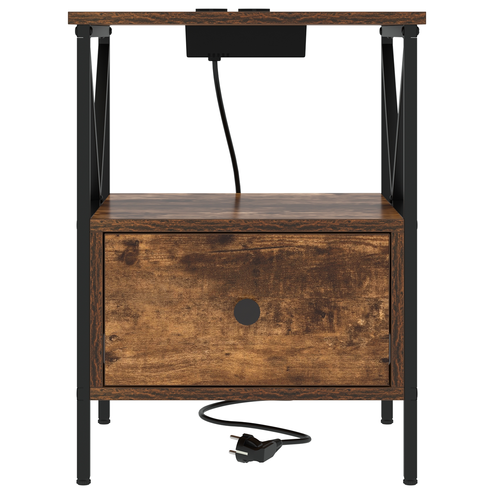 859555 7 Dulap de noapte Stejar afumat 41.5 x 40.5 x 55 cm Lemn compozit Dulap de noapte Stejar afumat 41.5 x 40.5 x 55 cm Lemn compozit - imagine 7