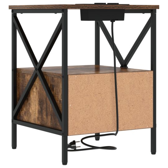 859555 9 Dulap de noapte Stejar afumat 41.5 x 40.5 x 55 cm Lemn compozit 859555 9