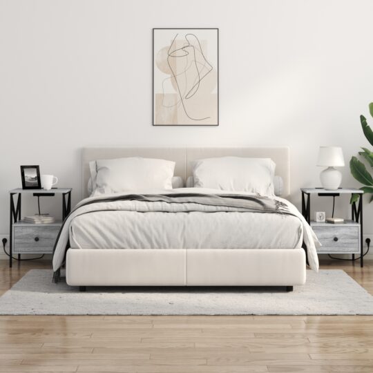 859557 4 Dulap de noapte sonoma gri 41.5 x 40.5 x 55 cm Lemn compozit 859557 4